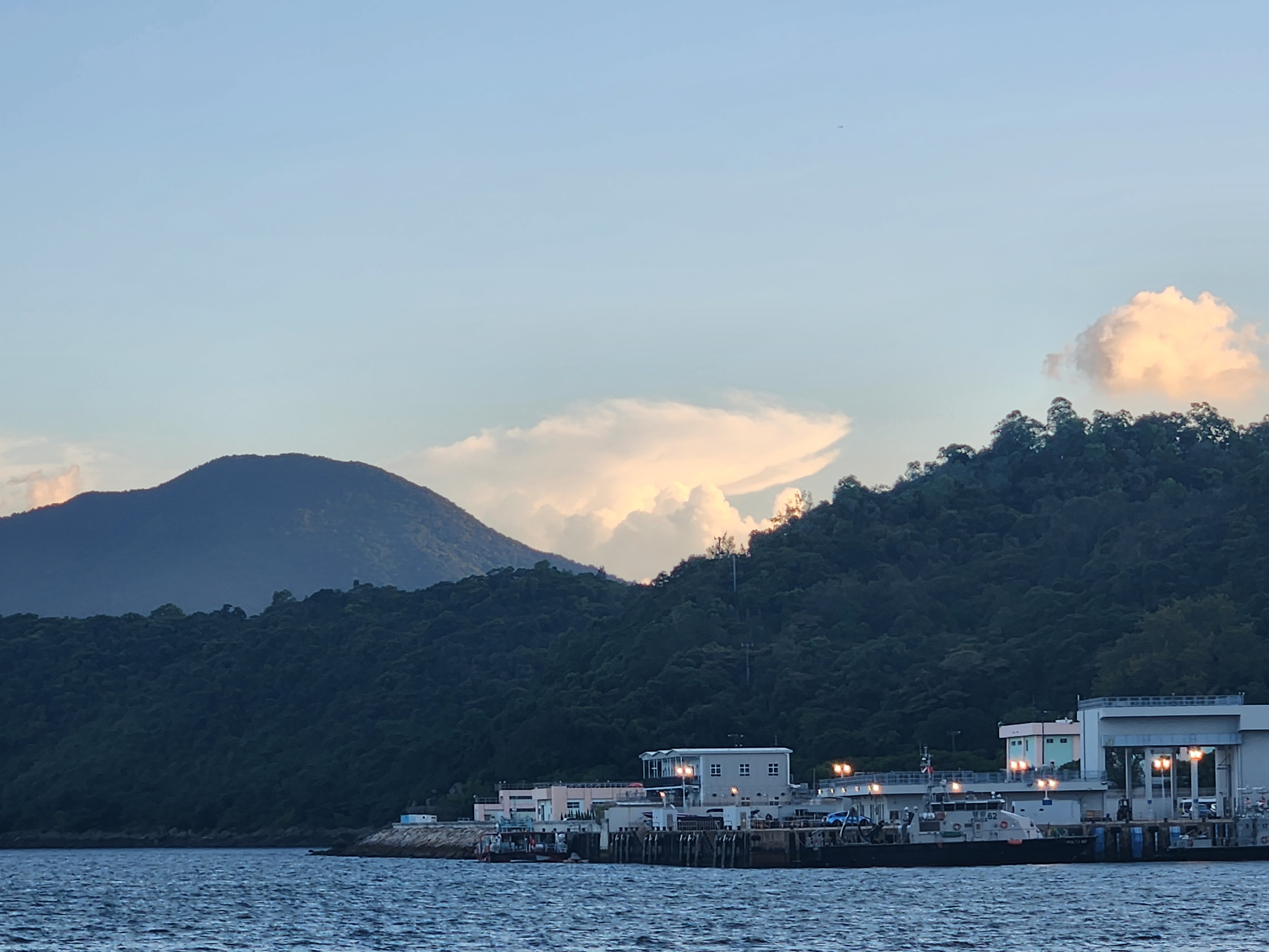 Island hillside sunset