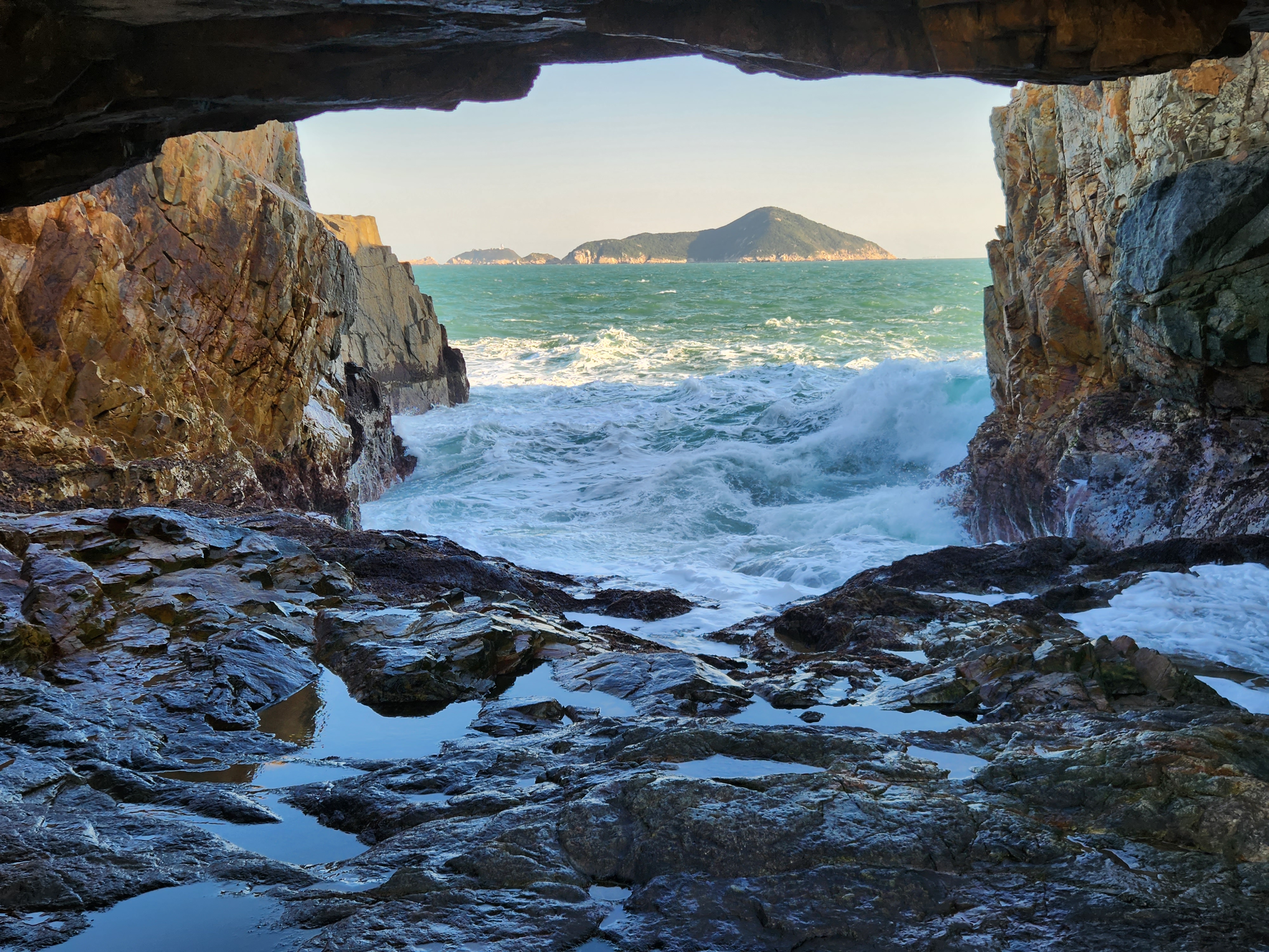 Rocky coast sea cave