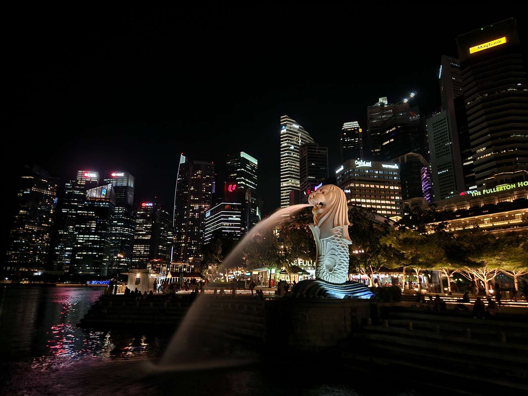 Merlion at night