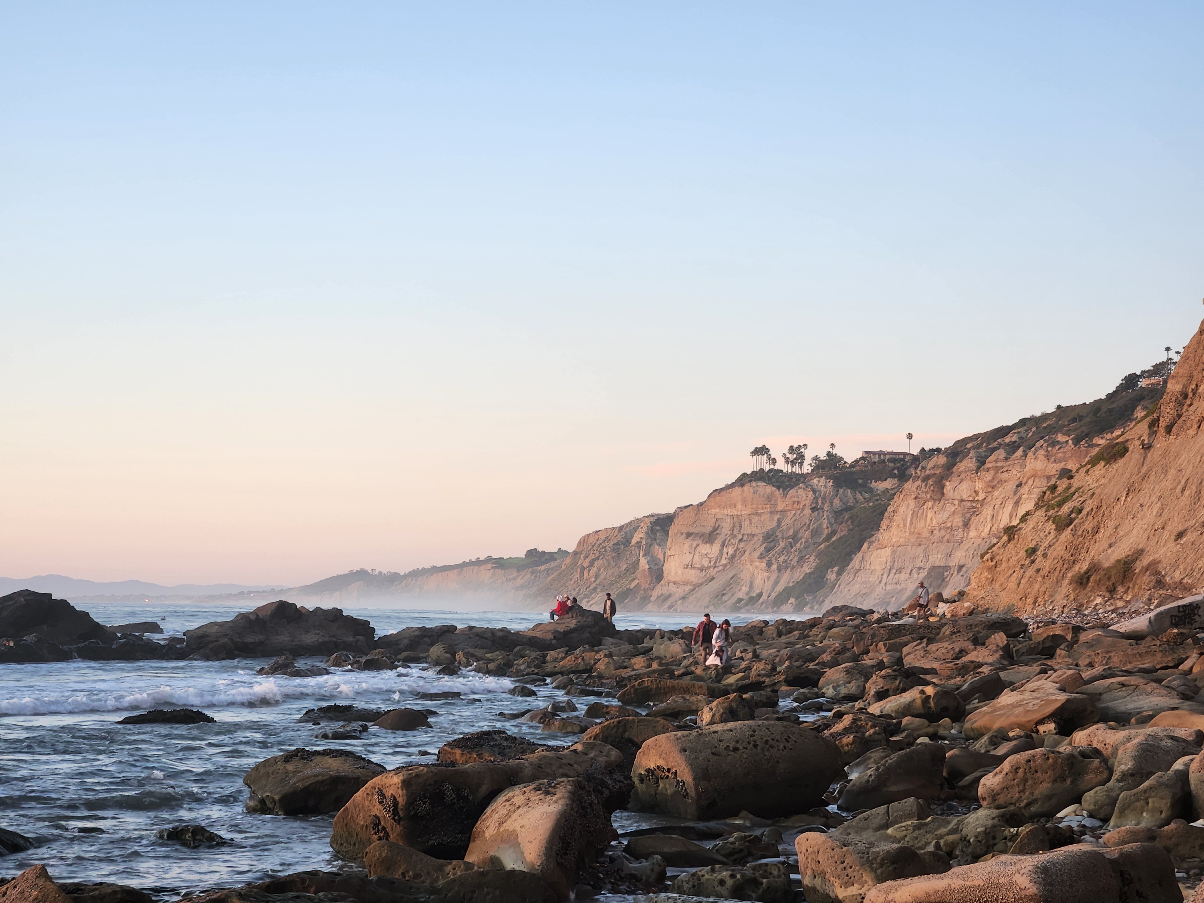Torrey pines coast at dusk